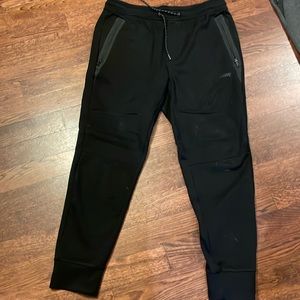 American Eagle Mens Black Nylon Joggers Size L tall